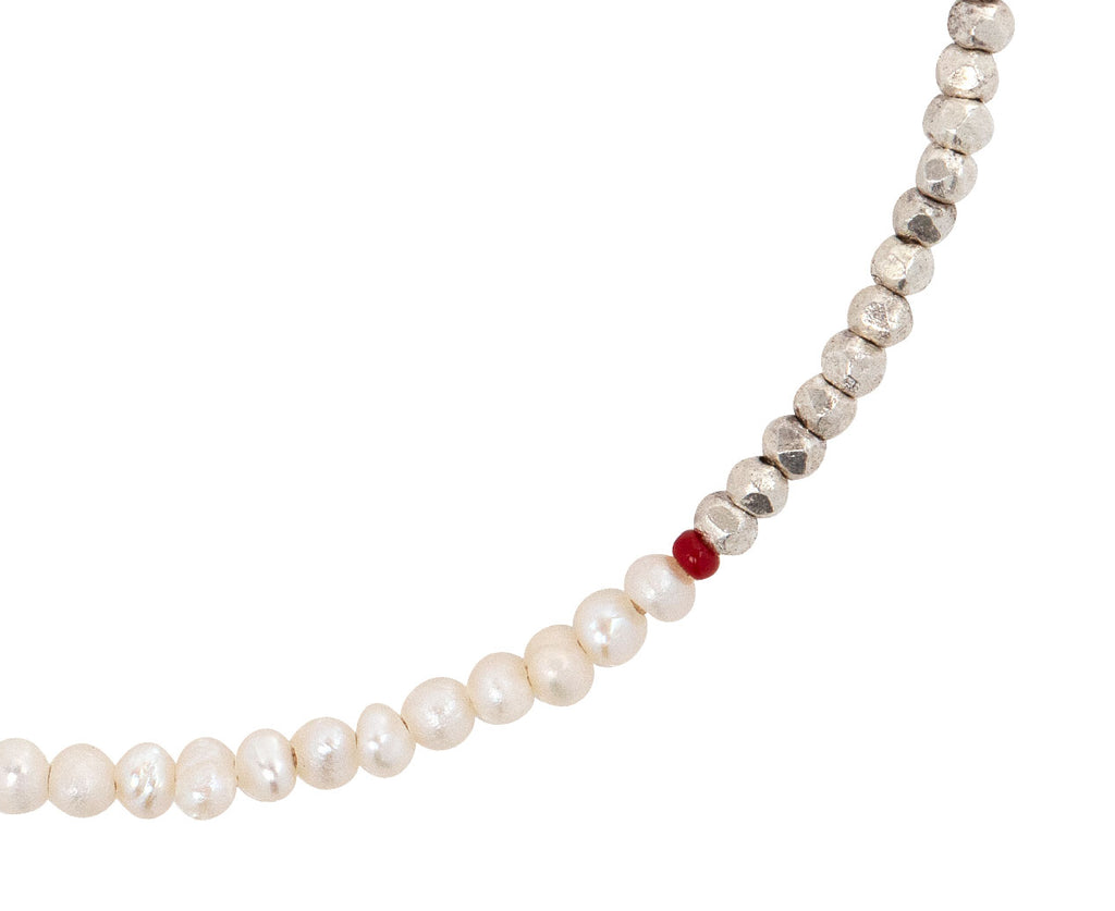 Pearl and Silver Half and Half Beaded Bracelet