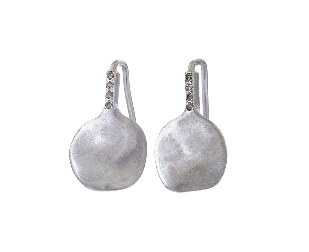 Small Silver and Diamond Bow Earrings - TWISTonline 