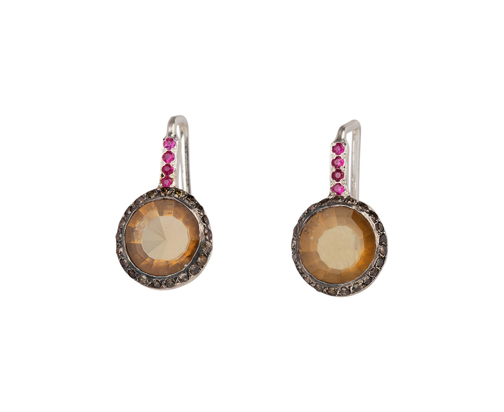 Rosa Maria Cognac Diamond and Beer Quartz Bo Beril Earrings Rosa Maria Cognac Diamond and Beer Quartz Bo Beril Earrings