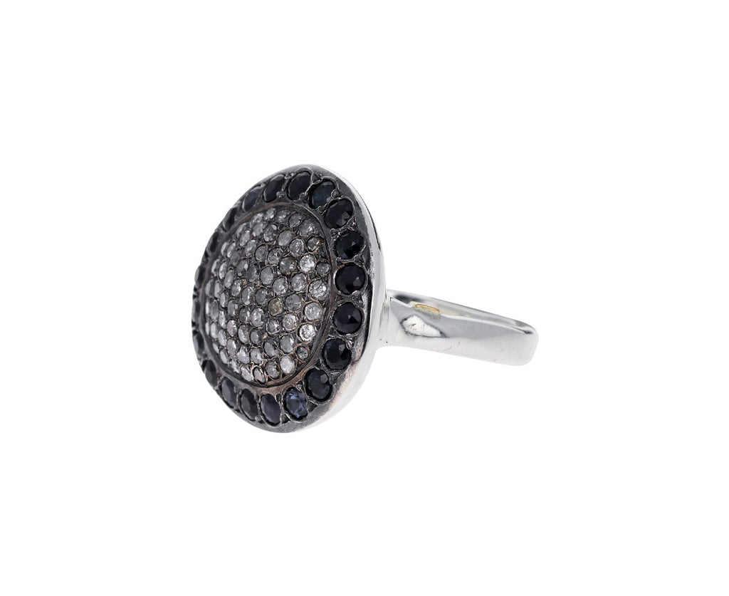 Blue Sapphire and Icy Gray Diamond Julia Ring