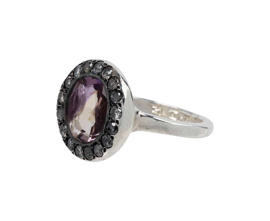 Rosa Maria Icy Gray Diamond and Ametrine Julia Ring Side View