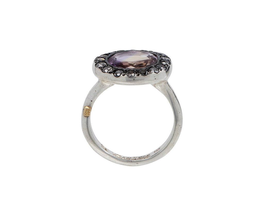 Rosa Maria Icy Gray Diamond and Ametrine Julia Ring Top View