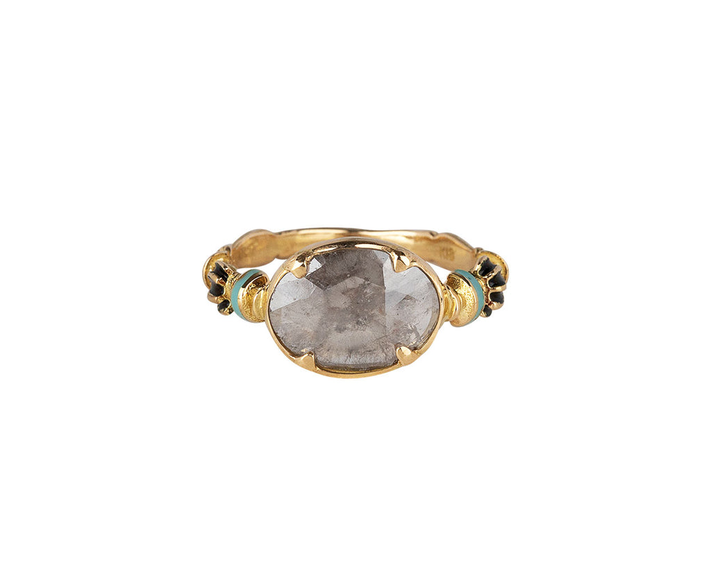 Rusty Thought Rustic Gray Diamond Solitaire Ring
