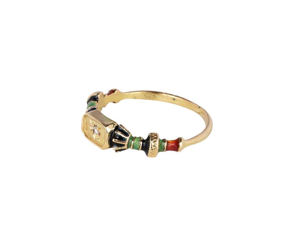 Rusty Thought Enamel Diamond Band Side View