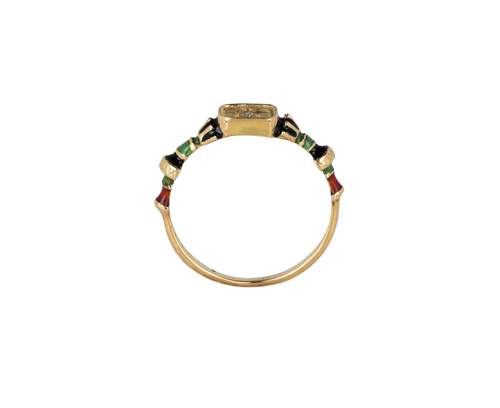 Rusty Thought Enamel Diamond Band Top View