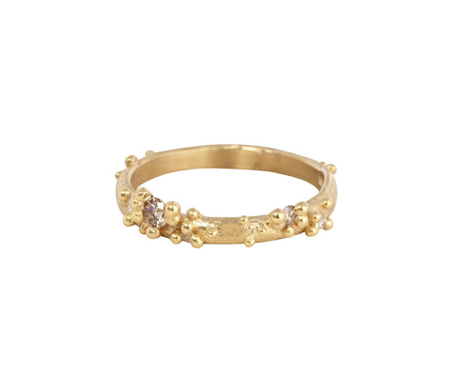 Ruth Tomlinson White and Champagne Diamond Gold Granules Band