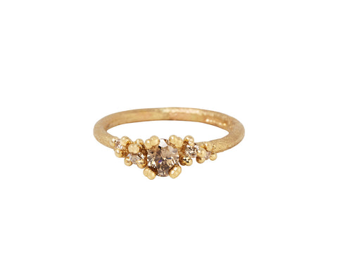 Ruth Tomlinson Oval Champagne Diamond Encrusted Solitaire Ring