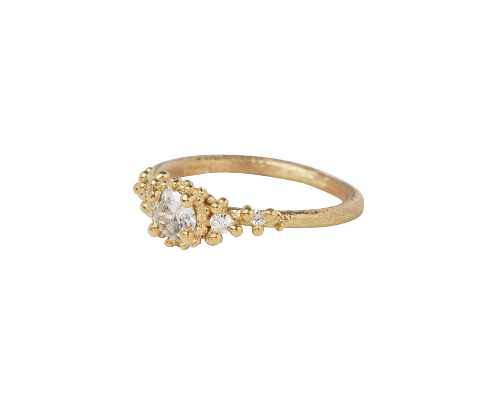 Ruth Tomlinson Encrusted Antique Diamond Solitaire Ring Side