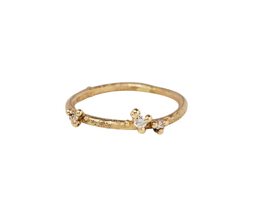Ruth Tomlinson Asymmetrical Diamond and Gold Granules Band