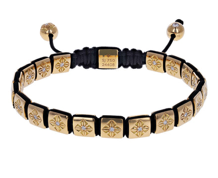 Yellow Gold Square Lock Bead Bracelet