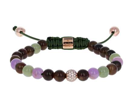 Brown, Green and Pink Sapphire Diamond Bead Bracelet - TWISTonline 