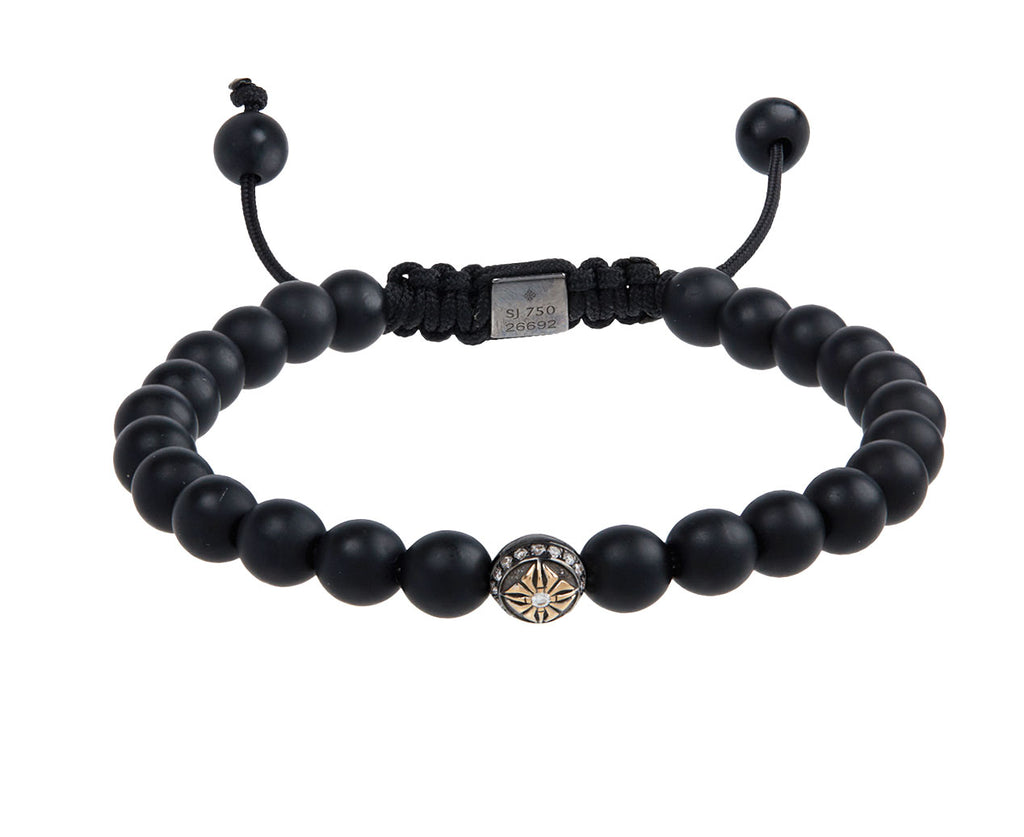 Layered Black Beads Silver Bracelet – shreen