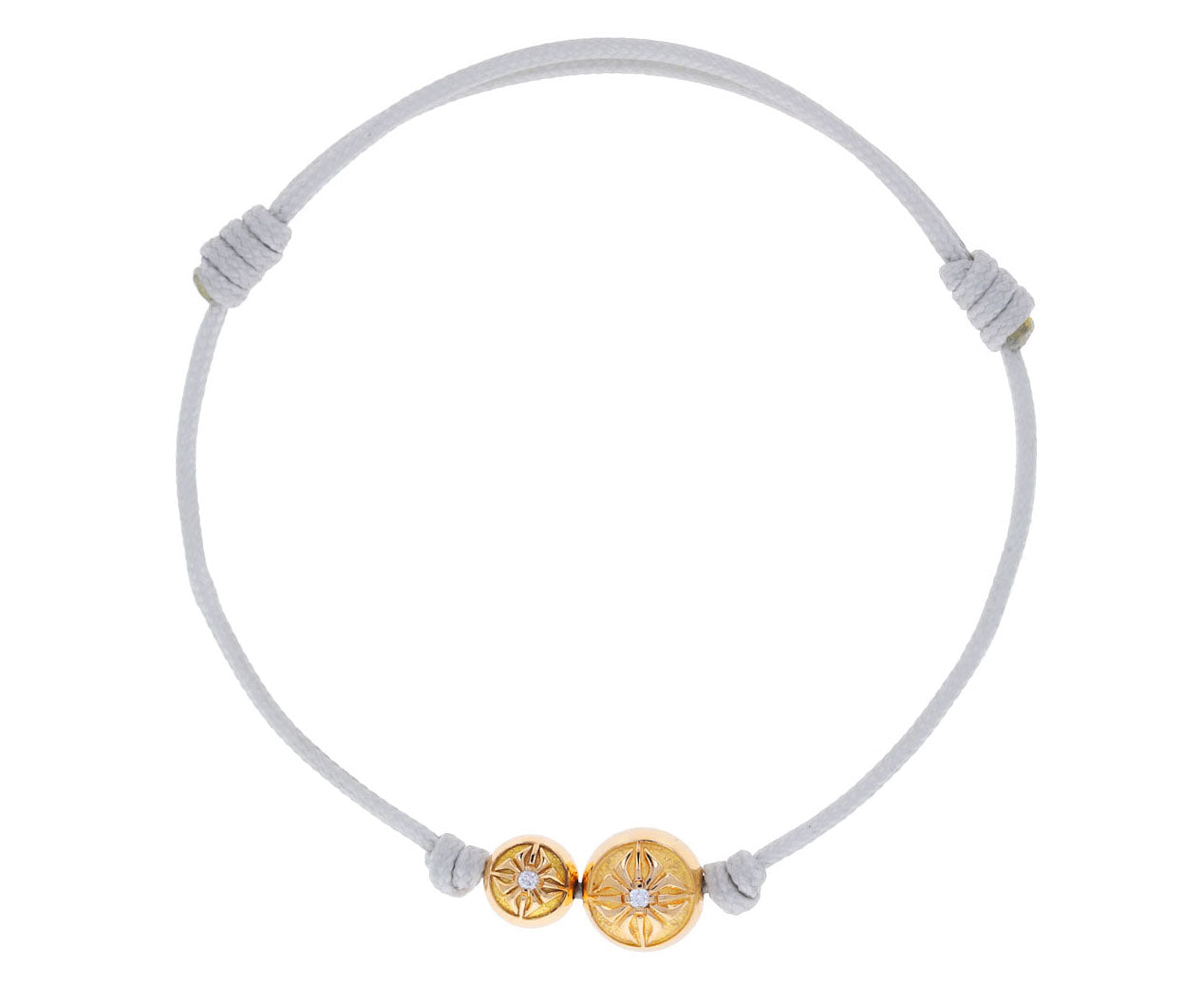 Double Yellow Gold Orb Charm Bracelet