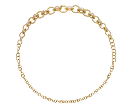 Graduated Gold Diamond Link Bracelet