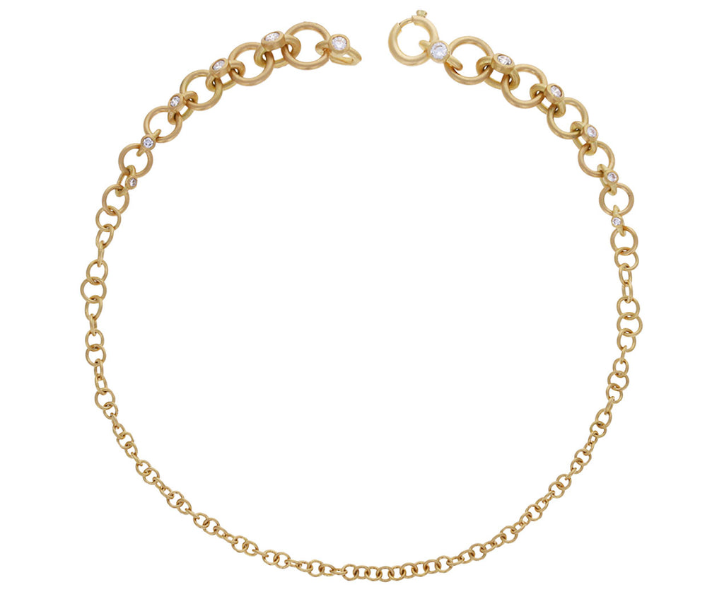 Graduated Gold Diamond Link Bracelet