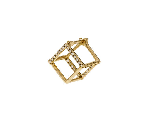 Extra Small Six Diamond Line Cube SINGLE EARRING - TWISTonline 