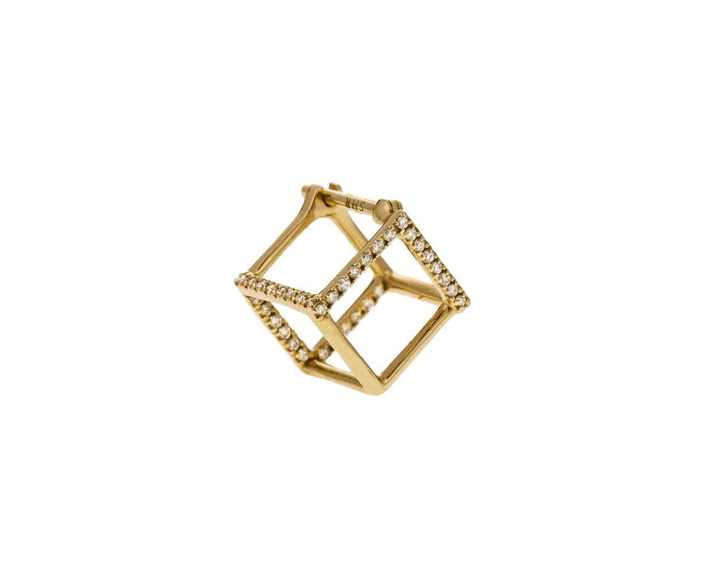 Extra Small Six Diamond Line Cube SINGLE EARRING - TWISTonline 