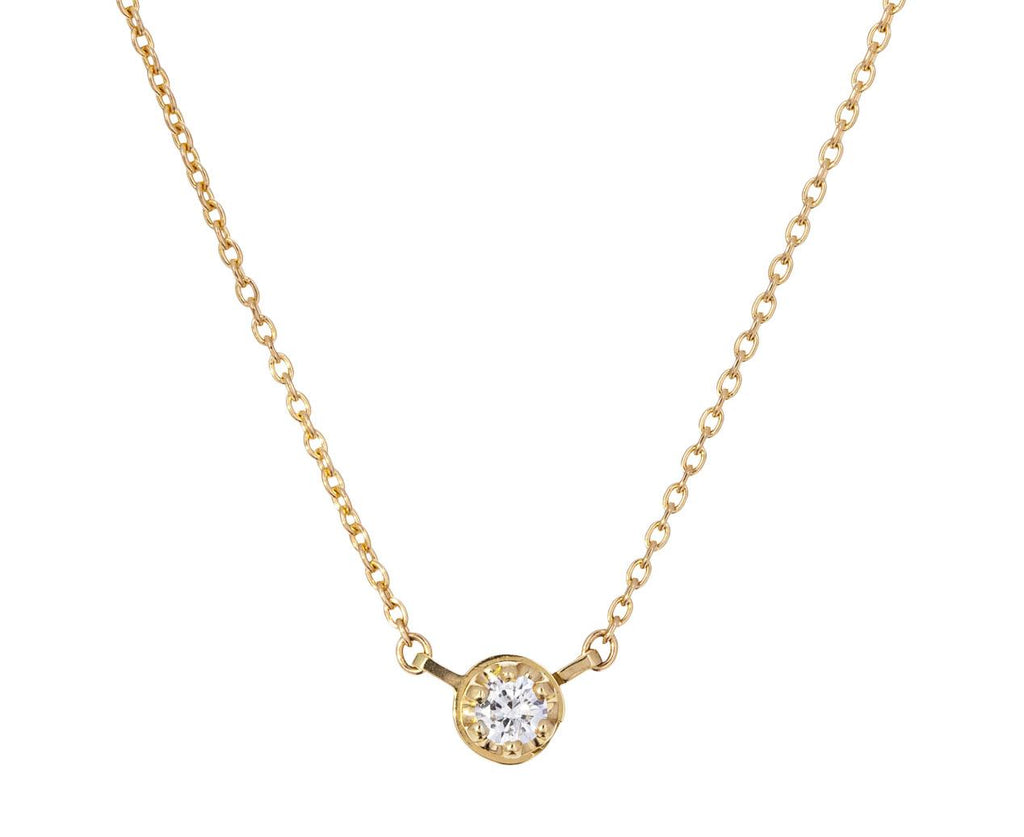 Gold single diamond pendant Clearance