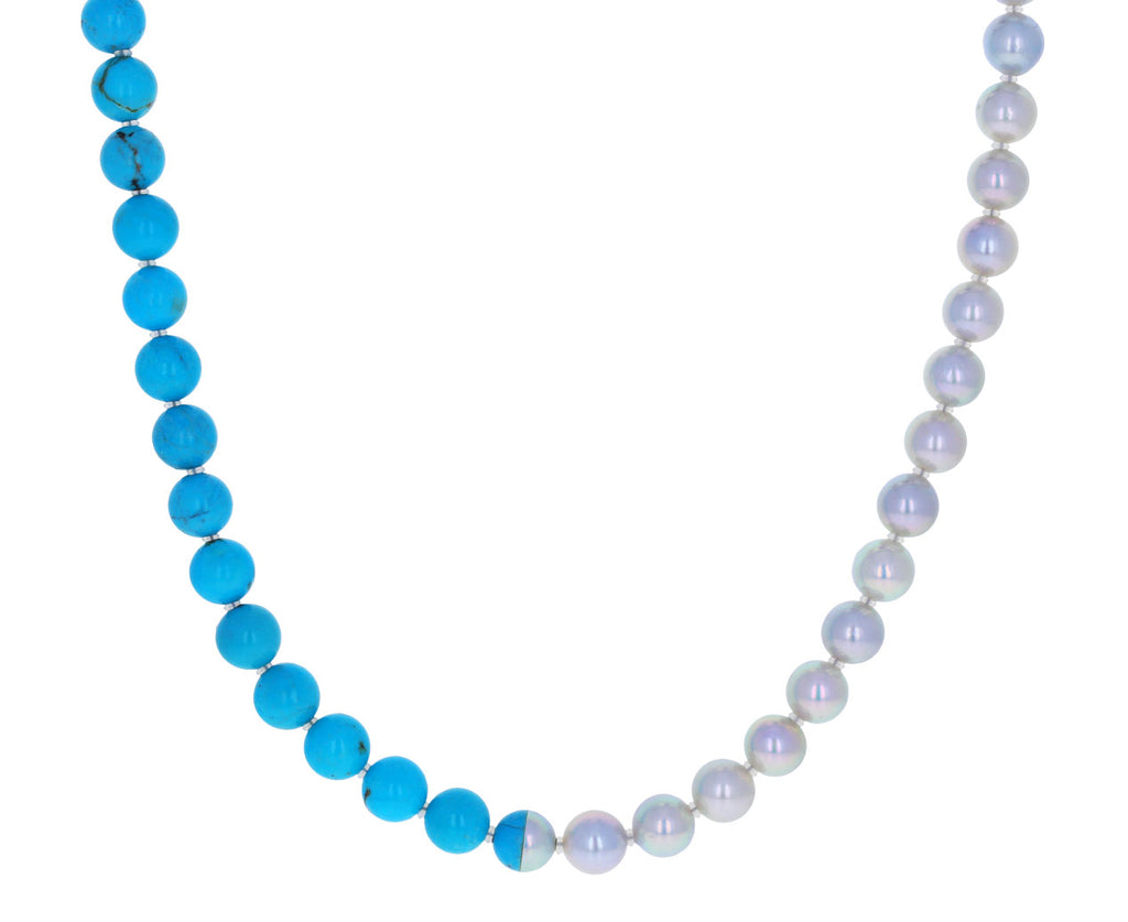Turquoise and Cultured Akoya Pearl Necklace