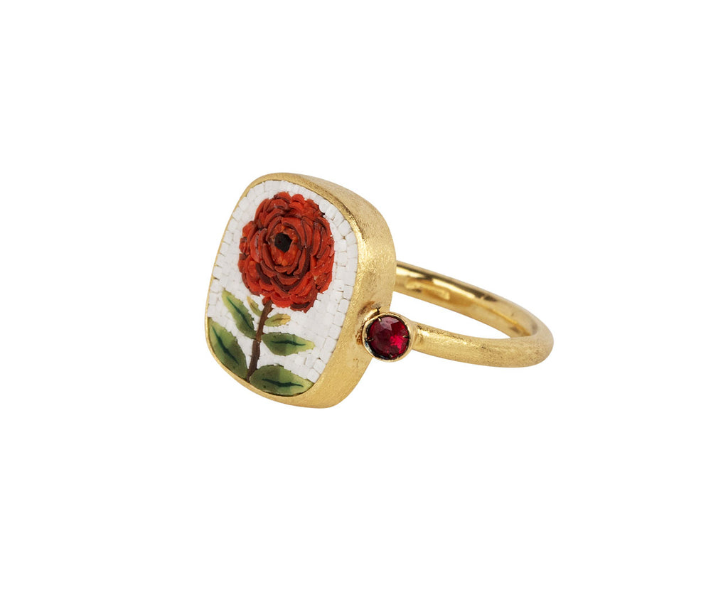 Le Sibille Micromosaic Rose Ring Side View