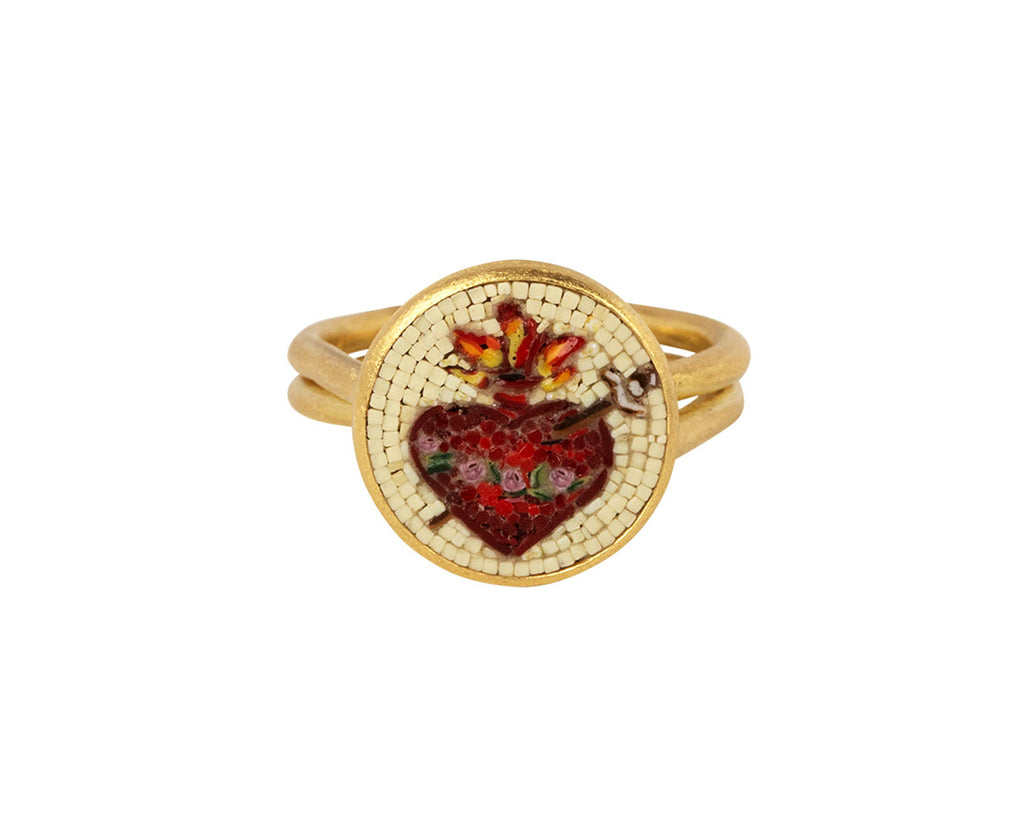 Le Sibille Micromosaic Heart Ring