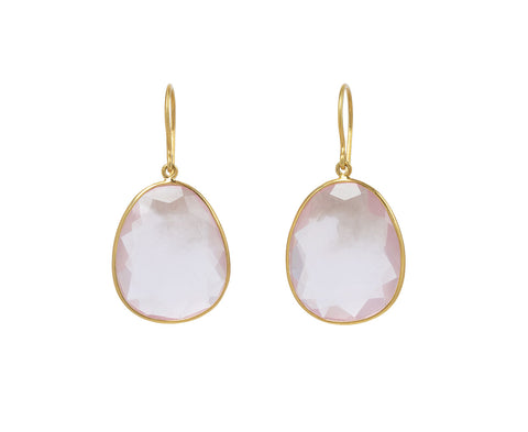 Large Rose Quartz Single Drop Earrings