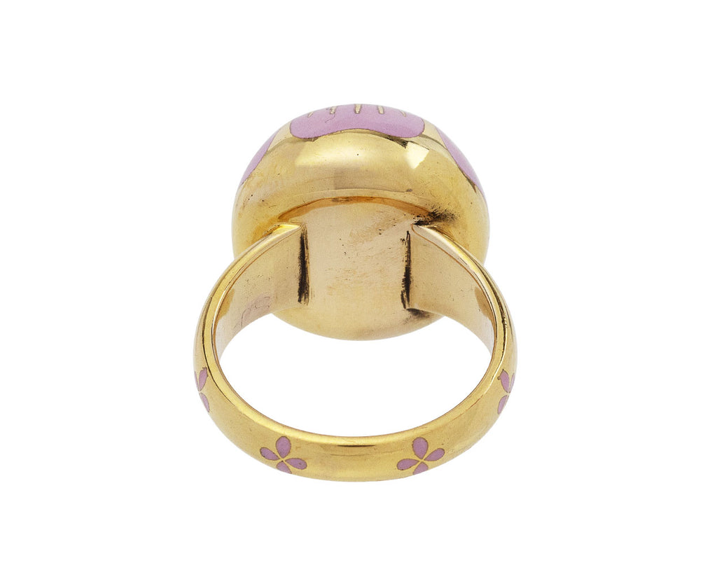 Pink Enamel Diamond Sphere Flower Ring - TWISTonline 