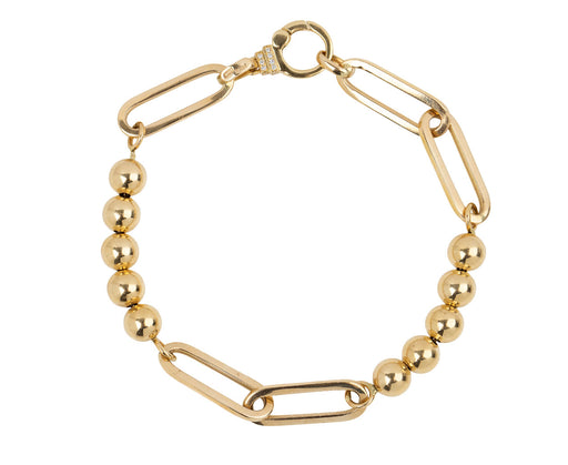Sorellina Gold Beaded Paperclip Chain Bracelet