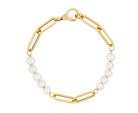 Sorellina Pearl Paperclip Chain Bracelet