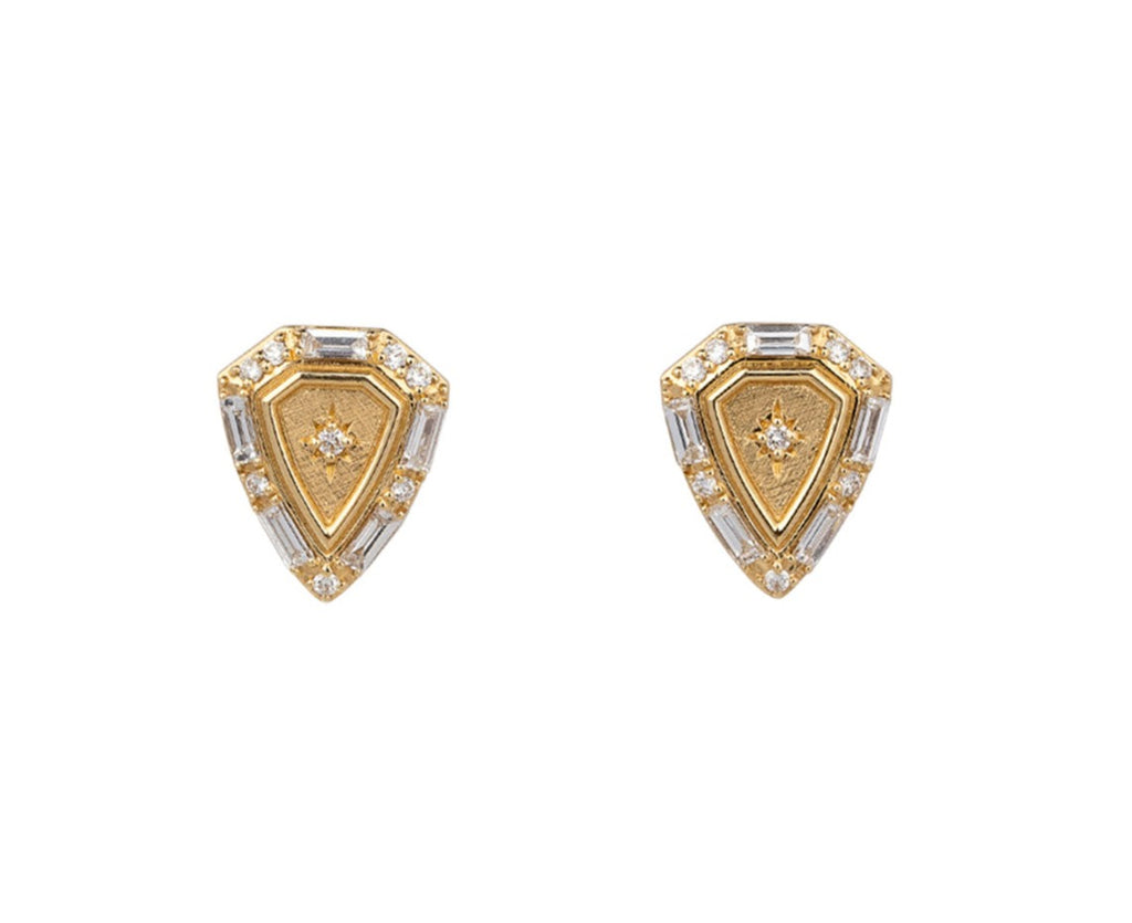 Sorellina Empress Diamond Shield Stud Earrings