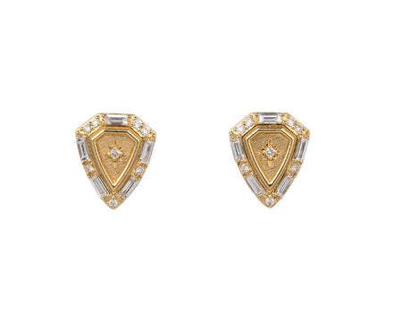 Sorellina Empress Diamond Shield Stud Earrings