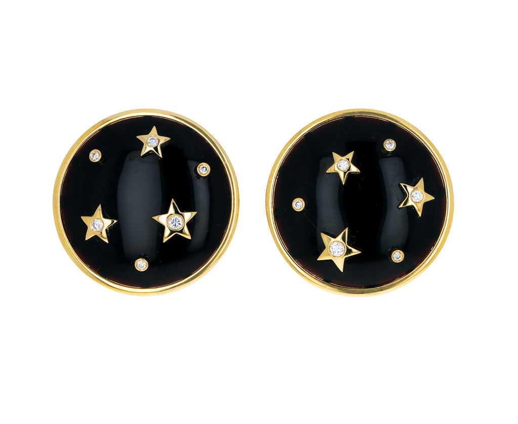 Black Onyx Le Stelle Button Earrings