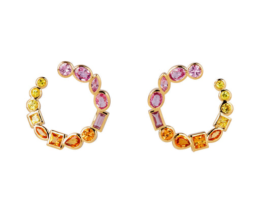 Ombre Sapphire Monroe Crescent Earrings