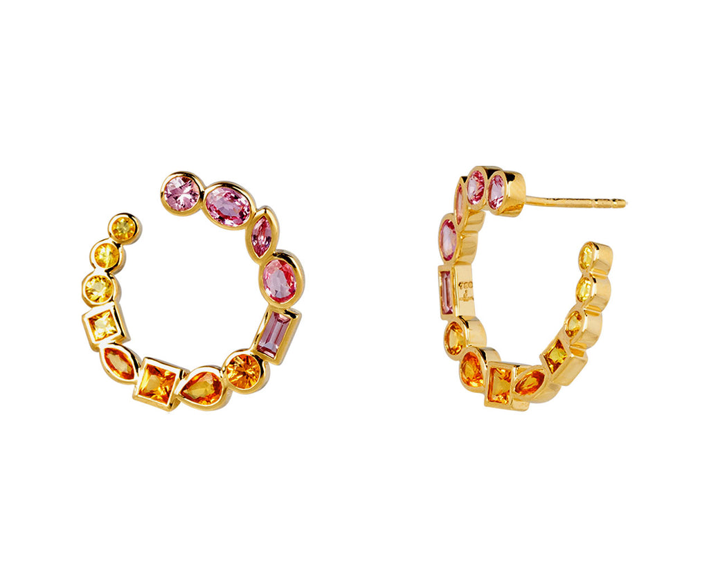 Ombre Sapphire Monroe Crescent Earrings