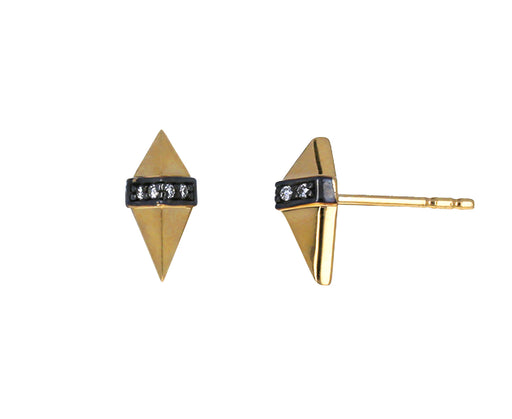 Gold and Diamond Pietra Stud Earrings