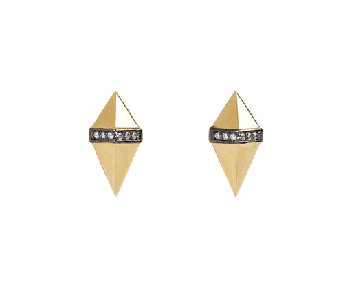 Sorellina Gold and Diamond Jumbo Pietra Stud Earrings