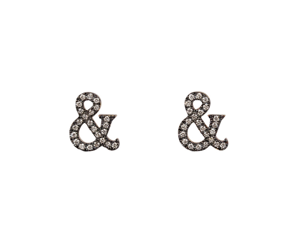 Diamond '&' Stud Earrings