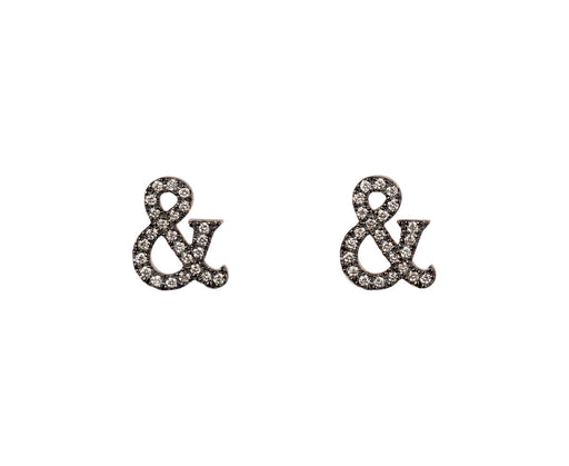 Diamond '&' Stud Earrings