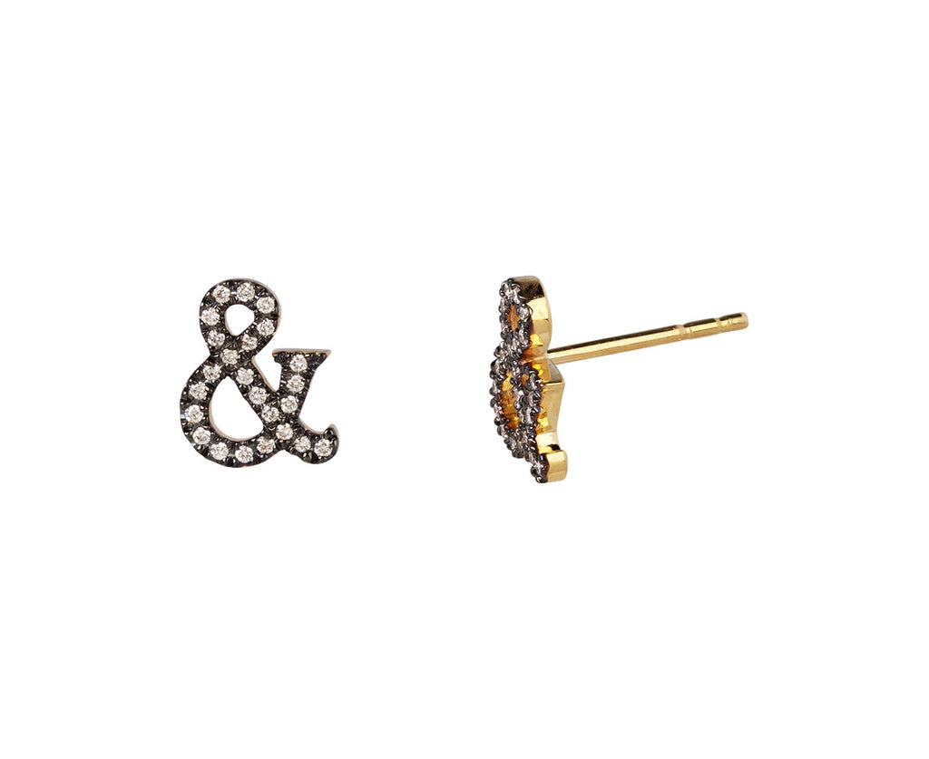 Diamond '&' Stud Earrings