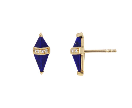Lapis and Diamond Pietra Stud Earrings - TWISTonline 