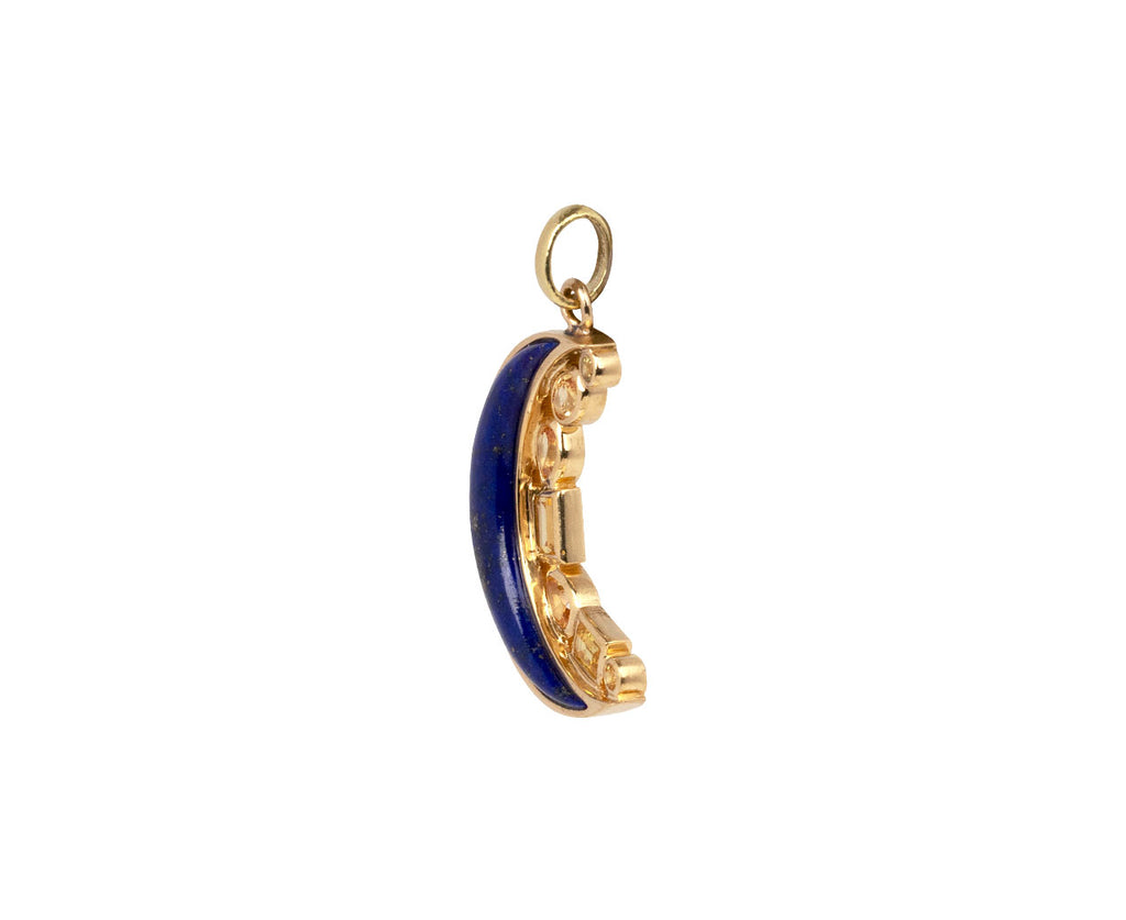 Sorellina Lapis and Yellow Sapphire Mini Monroe Crescent Pendant ONLY Side View