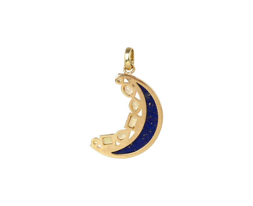 Sorellina Lapis and Yellow Sapphire Mini Monroe Crescent Pendant ONLY Back View
