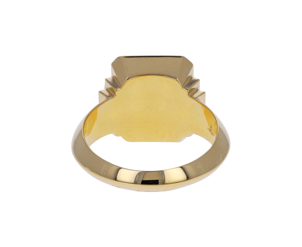 Diamond and White Onyx 'S' Signet Ring