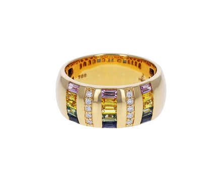Rainbow Sapphire and Diamond Tarot Band - TWISTonline 