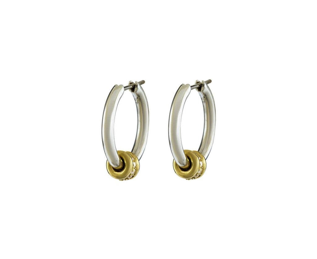 Silver Ara Diamond Hoop Earrings - TWISTonline 