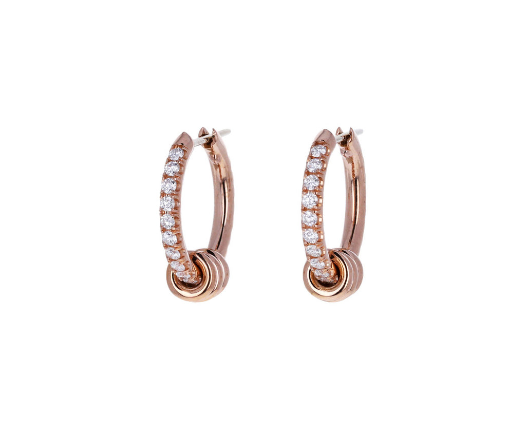 Rose Gold Diamond Ara Hoop Earrings