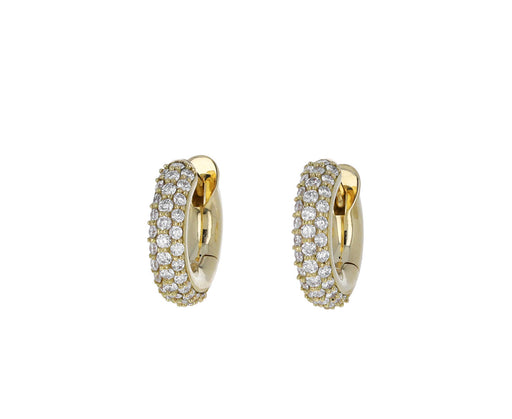 Triple Diamond Macro Hoop Earrings
