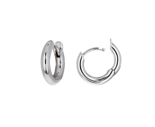 White Gold Mini Micro Hoop Earrings