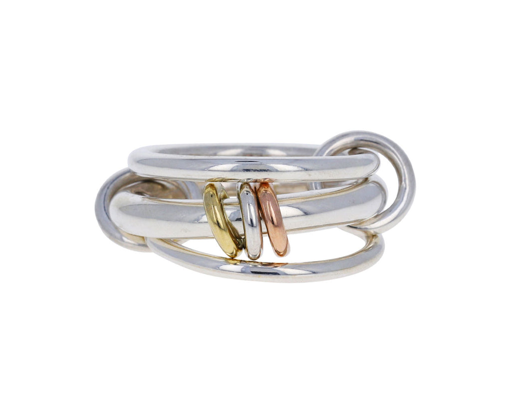 Gemini Three Link Silver and Gold Ring