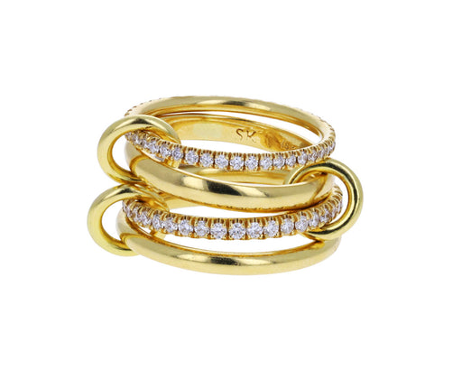 Gold and Diamond Polaris Four Ring Band